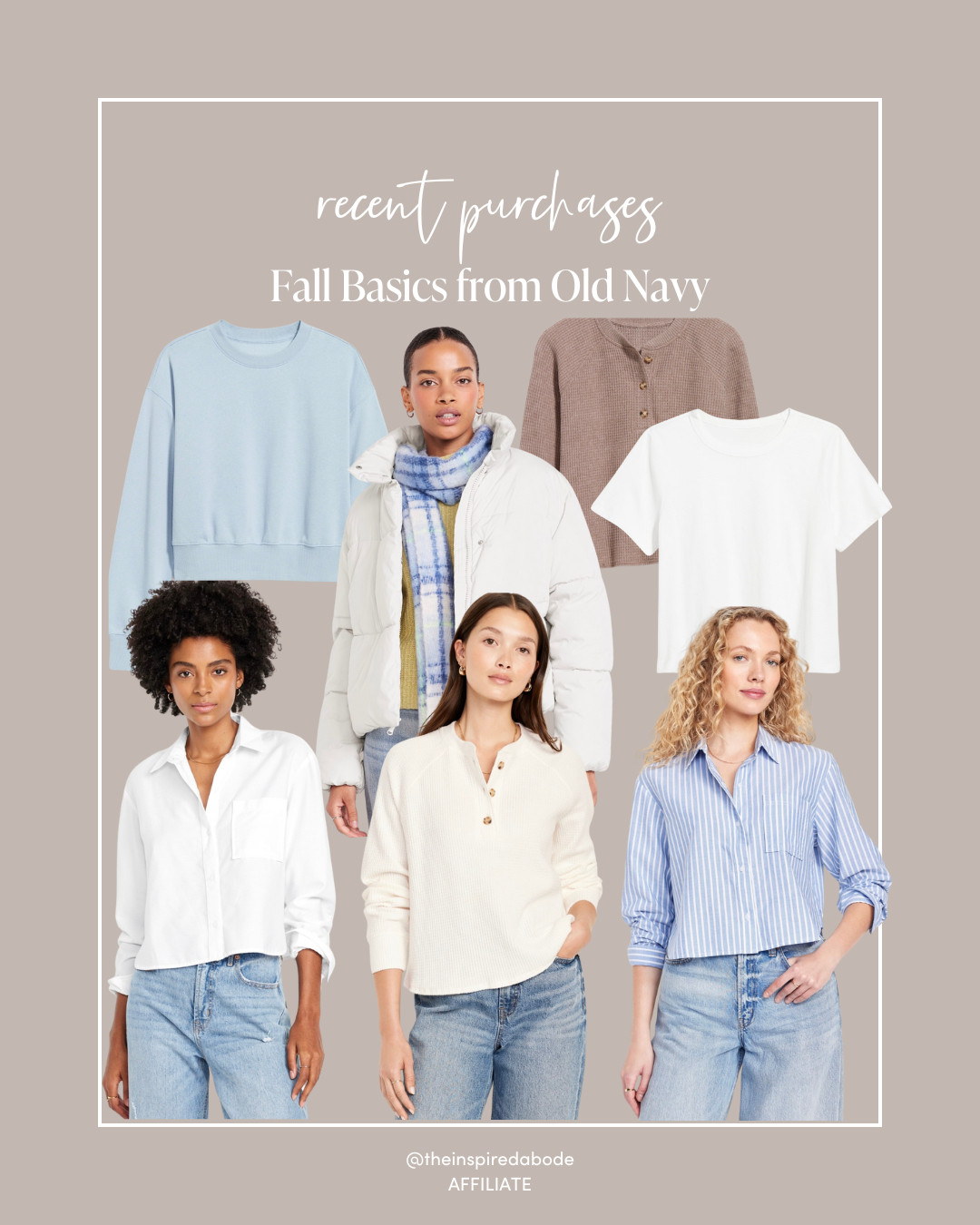 Old Navy is one of our absolute favorites for inexpensive basics that we can wear again & again! B just purchased these button-downs, henleys, tees, and outerwear to update her fall basics & they're all 😍😍 

 #LTKSeasonal #LTKFindsUnder50 #LTKWorkwear