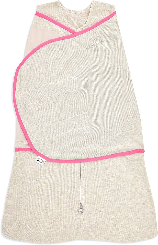 HALO Baby Sleepsack Swaddle Wearable Blanket, 3-Way Adjustable Infant Sleepsack, TOG 1.5, Ideal Temp, Oatmeal/Pink, Small, 3-6 Months, 13-18 Pounds | Amazon (US)
