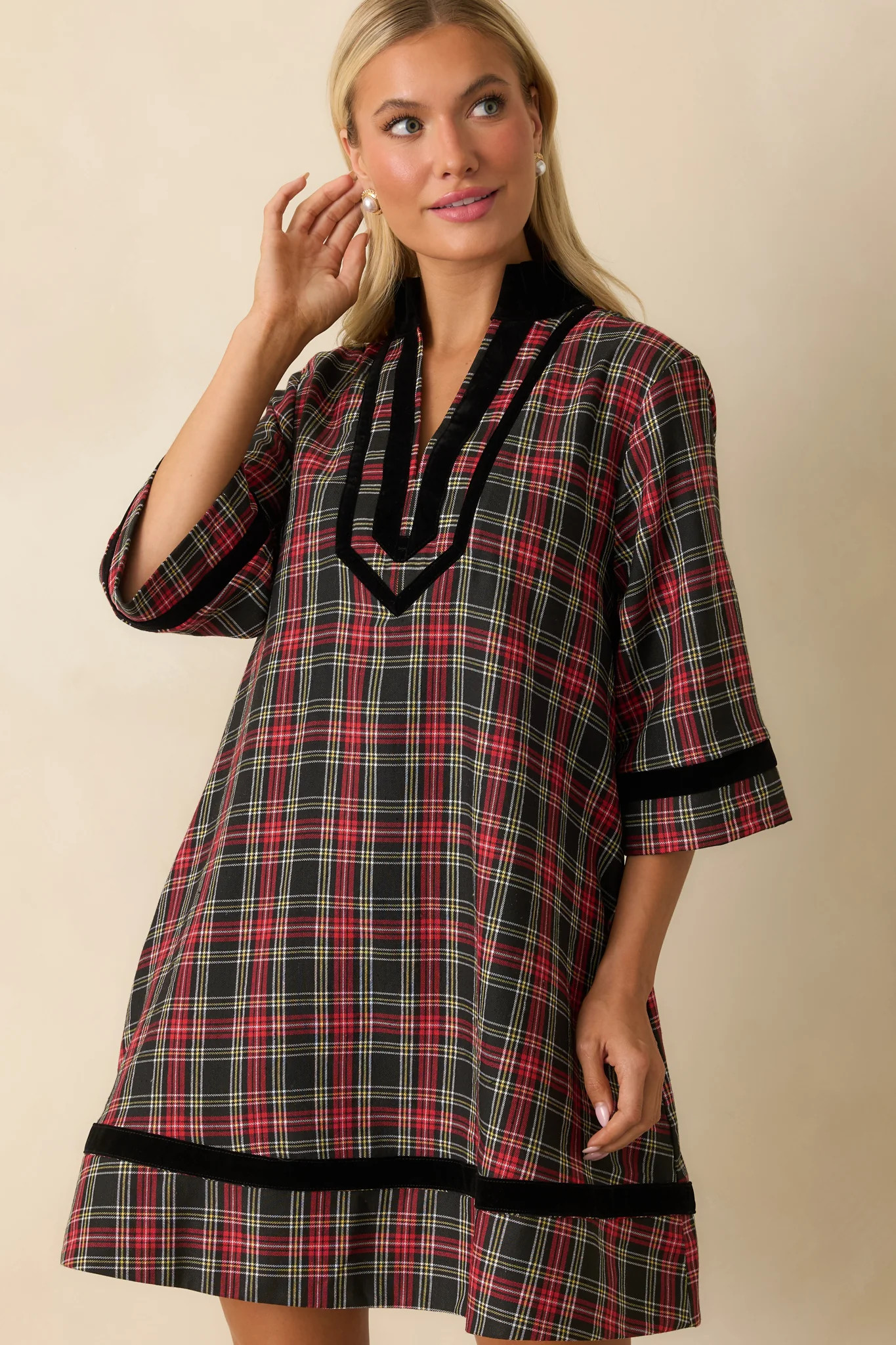 New Traditions Red Plaid Mini Dress | Red Dress