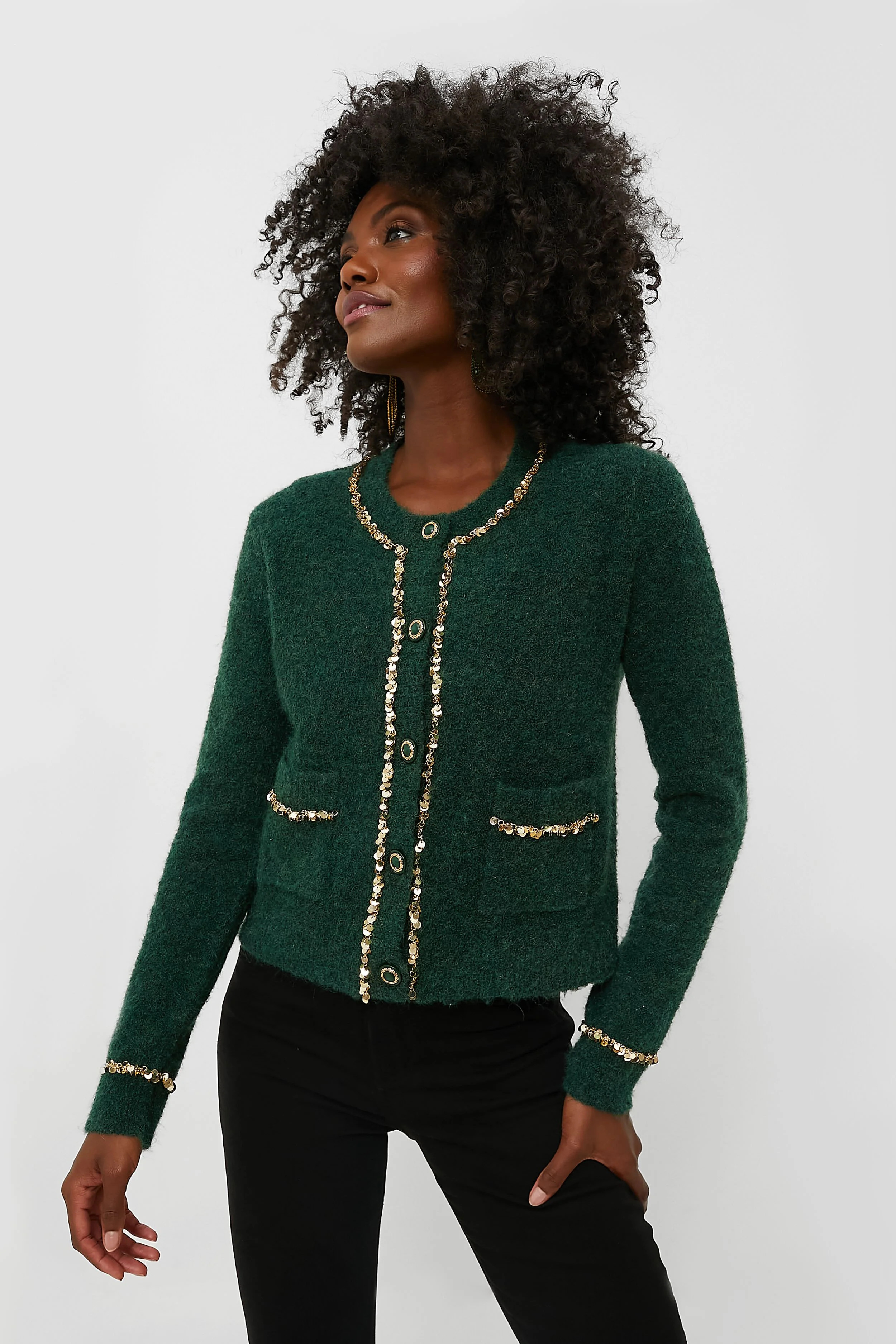 Gold Trimmed Eileen Cardigan | Tuckernuck (US)