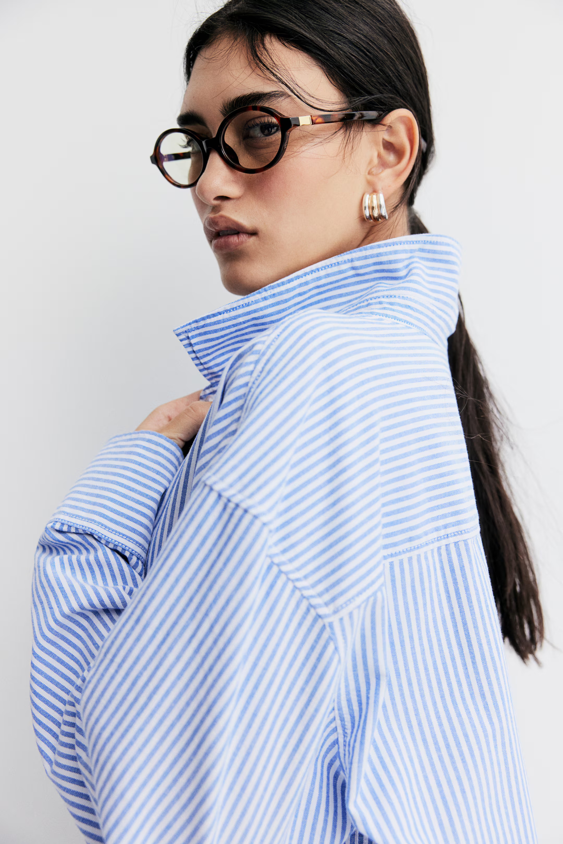 Oxford shirt - Blue/Striped - Ladies | H&M GB | H&M (UK, MY, IN, SG, PH, TW, HK)