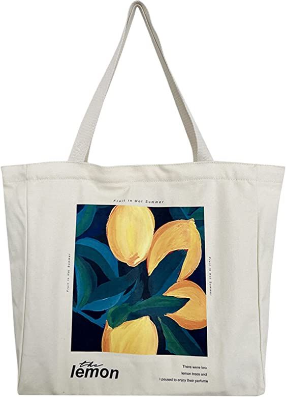 BROADREAM Canvas Tote Bag Aesthetic - Zippered Tote Bag with Interior Pocket by Shoulder Tote Bags f | Amazon (US)