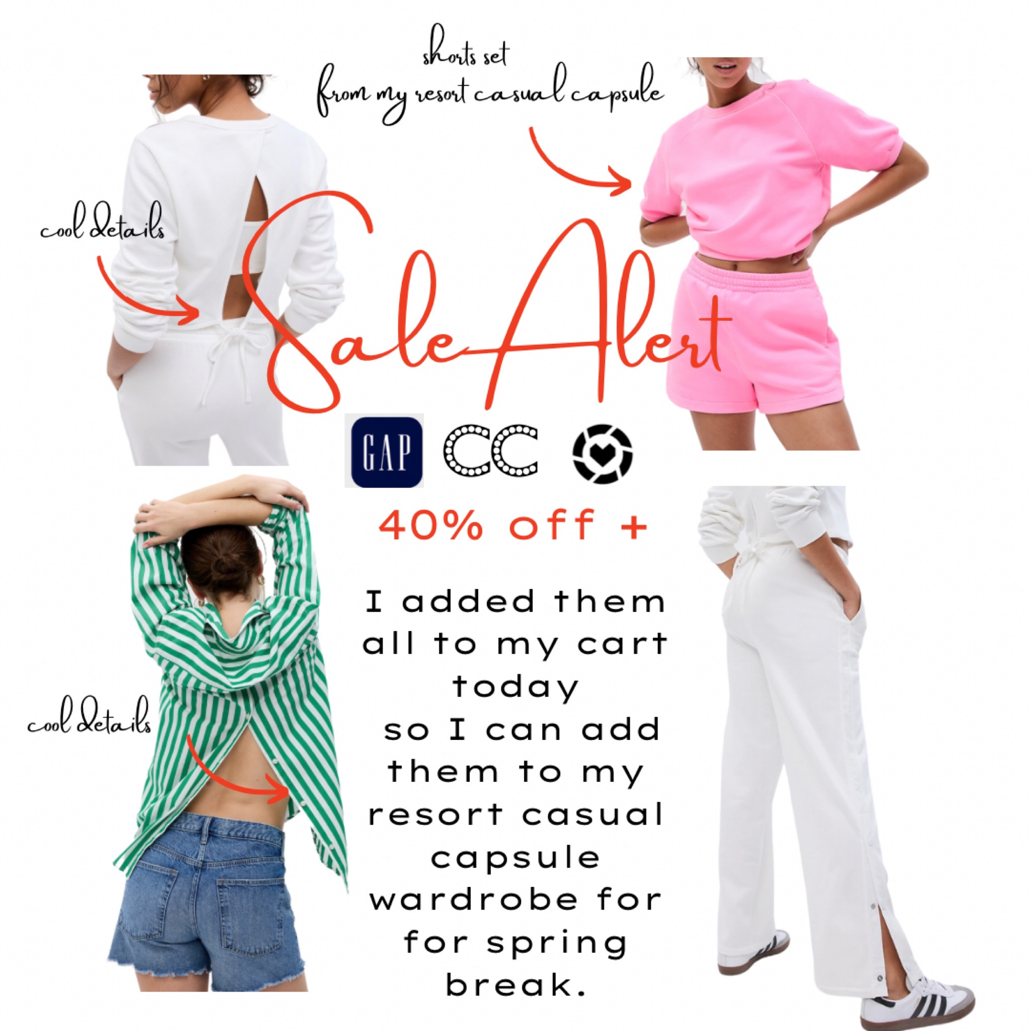 I just added all of these to my cart for under $175. I can’t wait to add them to my resort, casual capsule, wardrobe, and what I’m packing for spring break in Palm Springs. Everything you see here comes in multiple colors say 40% off with code FAMILY plus free shipping on $50+