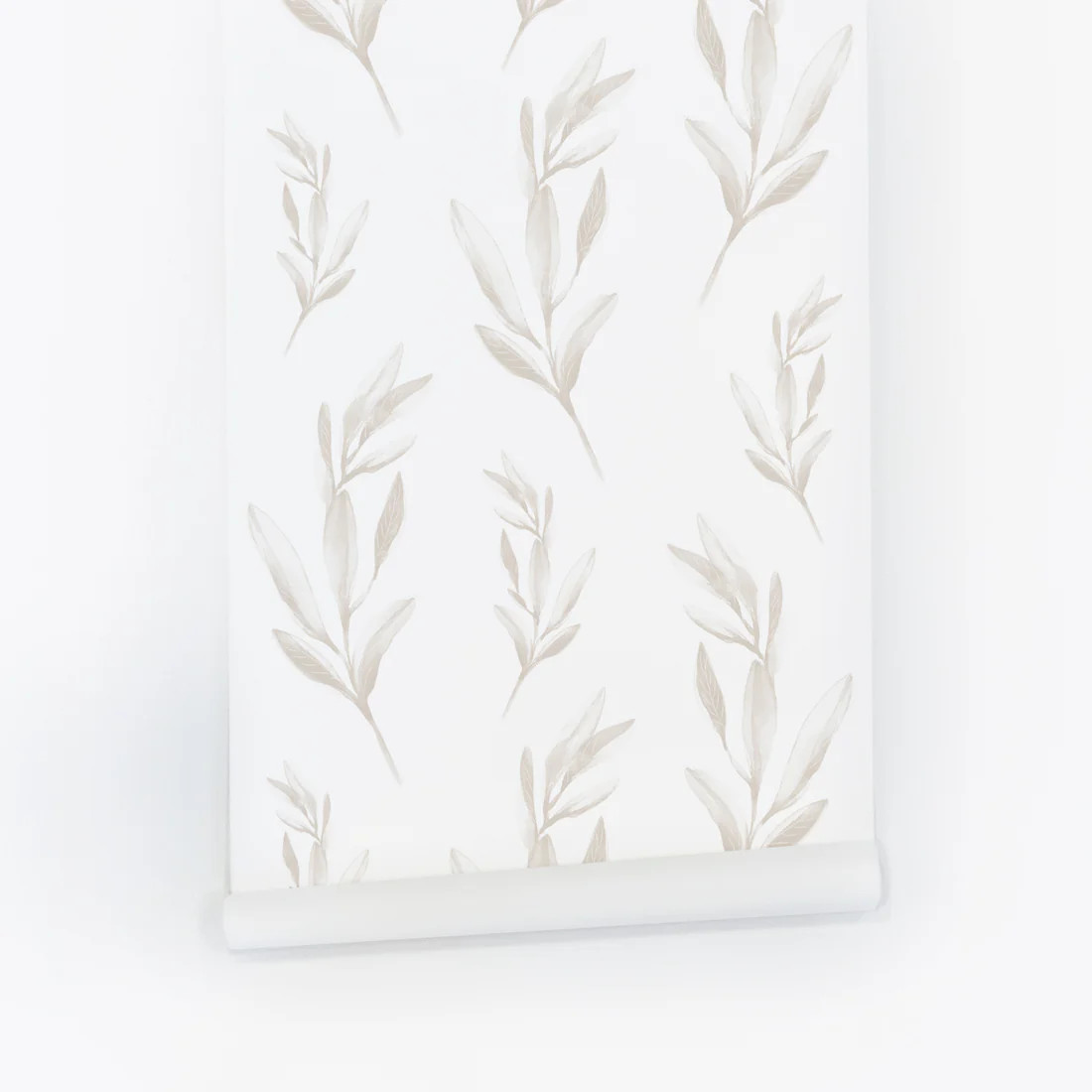 Neutral foliage print removable wallpaper | Livettes Wallpaper