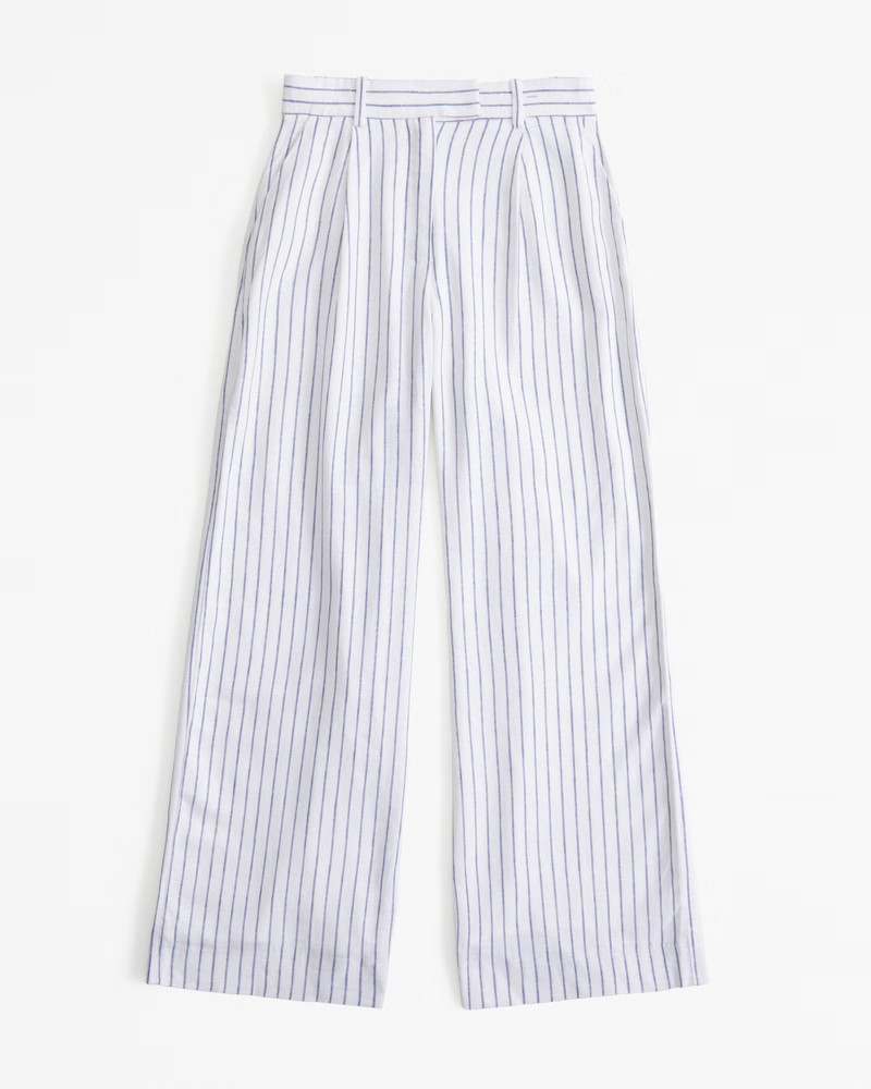 Women's A&F Harper Tailored Linen-Blend Pant | Women's Bottoms | Abercrombie.com | Abercrombie & Fitch (US)