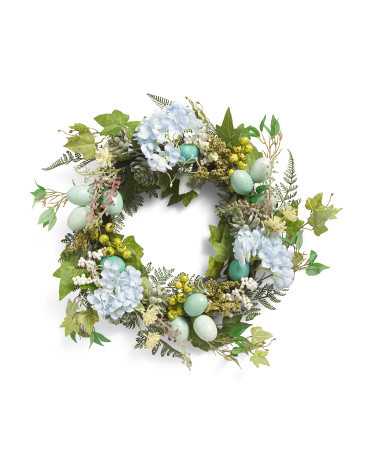 21in Hydrangea Wreath With Egg Details | Plants & Planters | Marshalls | Marshalls