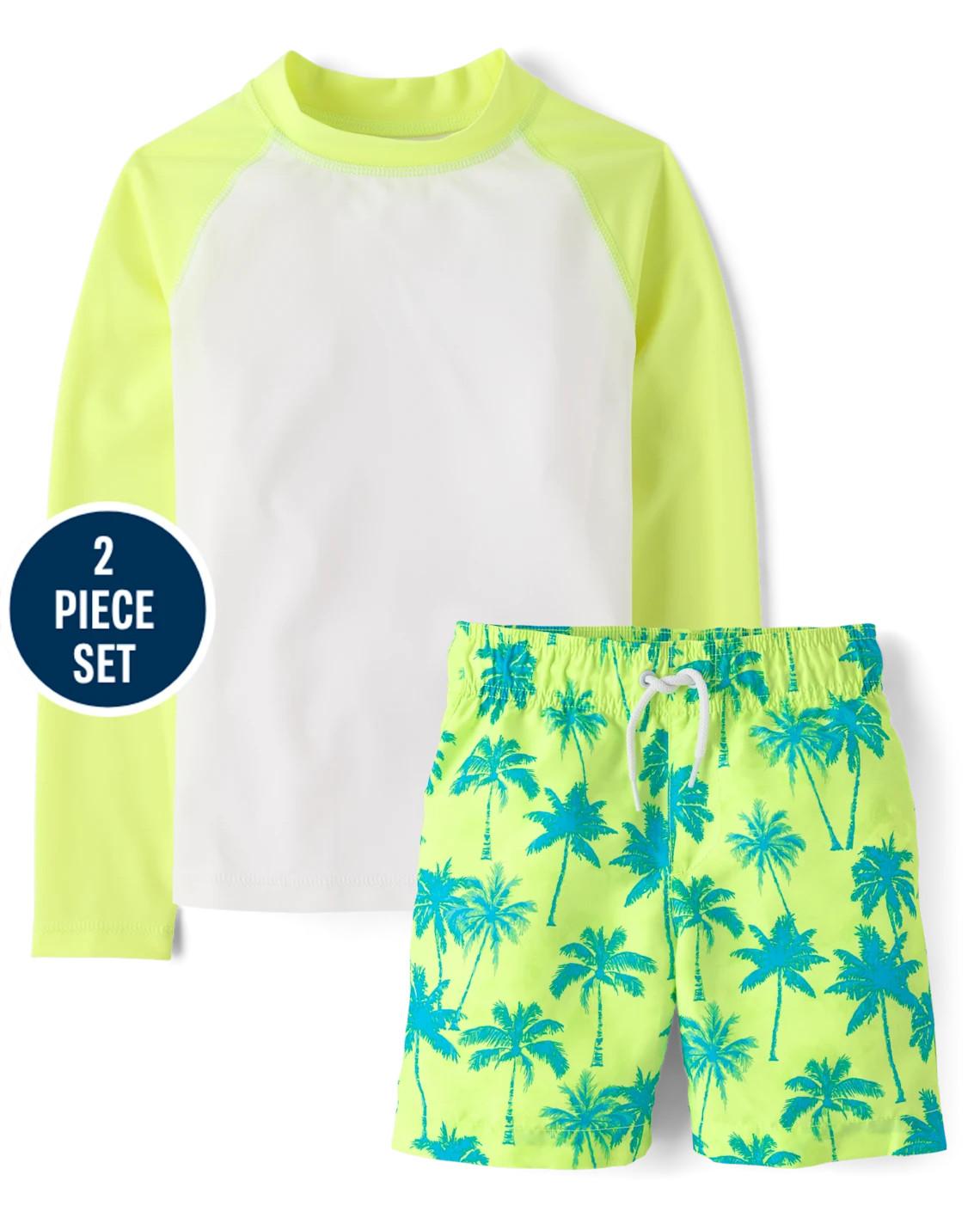 Boys Palm Tree Rashguard 2-Piece Swimsuit - green | The Children's Place