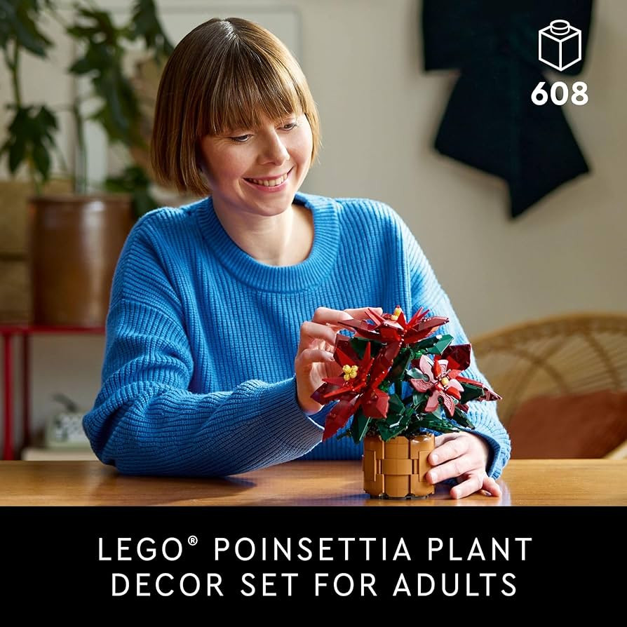 LEGO Icons Poinsettia Building Sets for Adults - Artificial Flowers for Decoration - Christmas Fl... | Amazon (US)