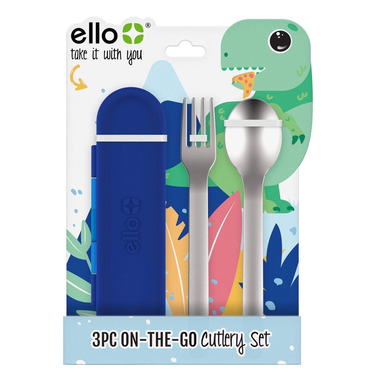 Kids' on The Go Cutlery Set Blue - Ello | Target