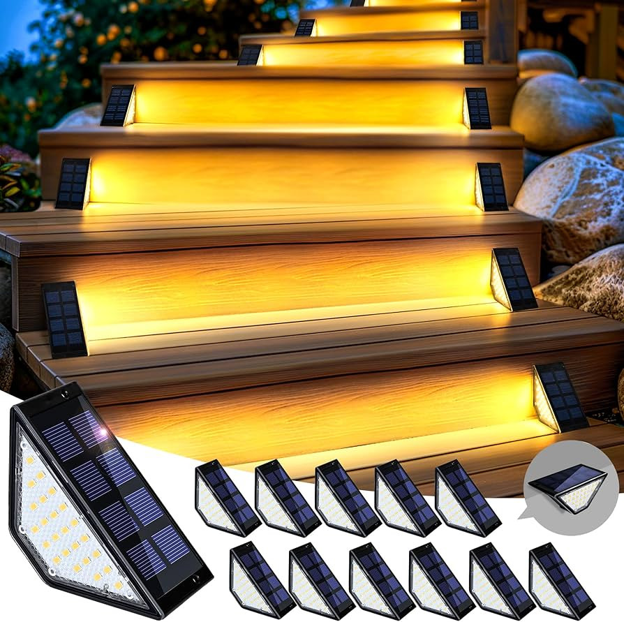 SOLPEX Solar Step Lights for Outside, 24 LEDs Solar Stair Lights Outdoor Waterproof Decor for Por... | Amazon (US)