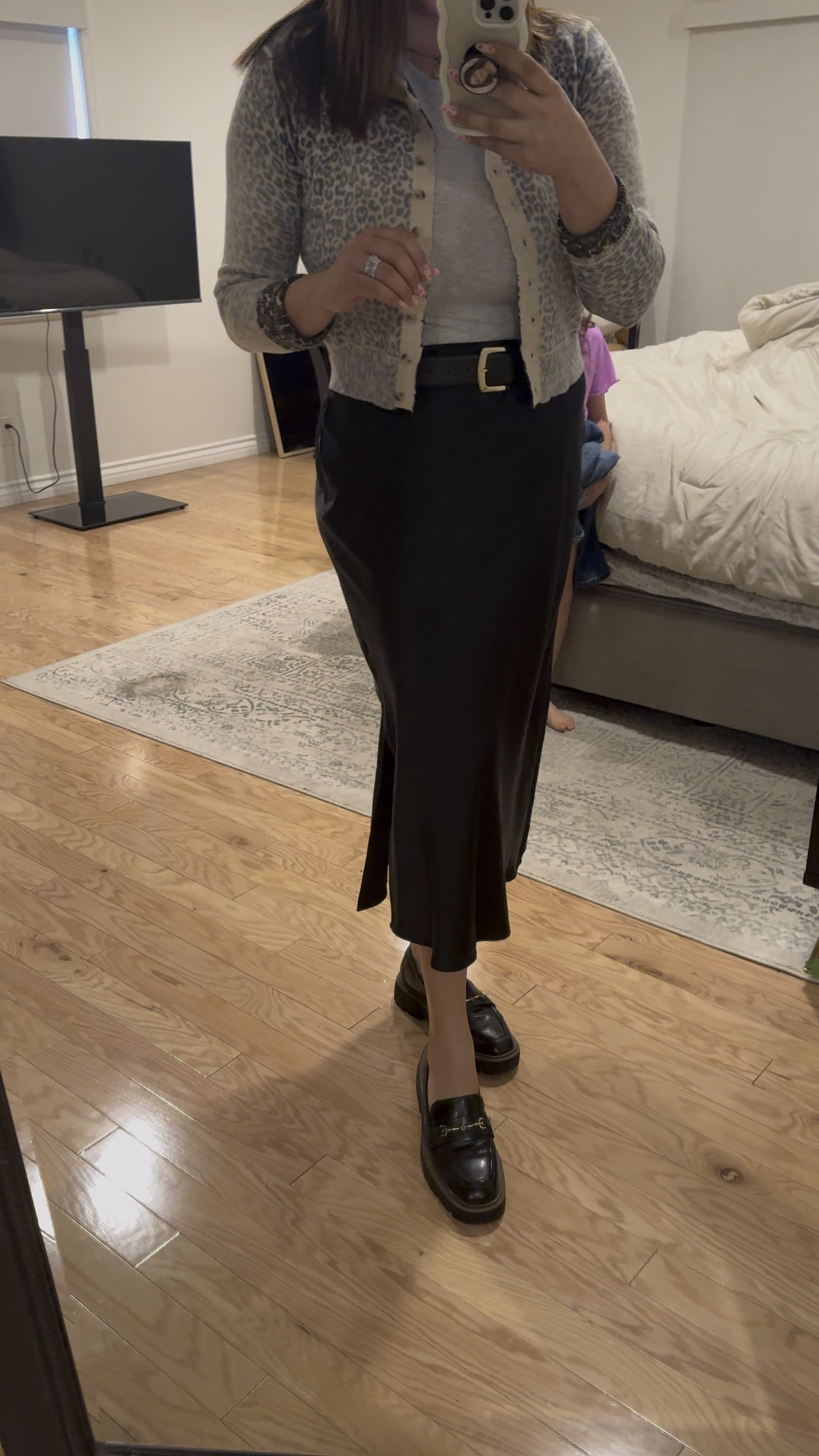 Business casual outfit, loafers, office wear, silk skirt, cardigan 

#LTKWorkwear #LTKWatchNow #LTKMostLoved