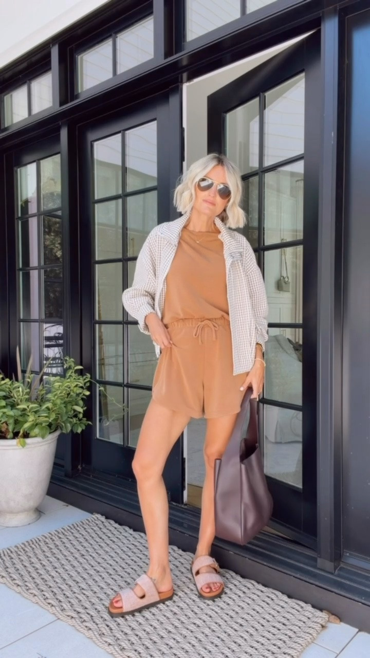 I love the color of this @Spanx set! It’s so pretty for pre fall, and it’s SO comfortable! Use code BRITTANYXSPANX for 15% off your first Spanx order! Wearing XS in top & S in the jacket/shorts!

Loverly Grey, pre fall looks, athleisure, matching set, loungewear, lounge set, travel outfit, bomber jacket

#LTKSeasonal #LTKootd #LTKTravel