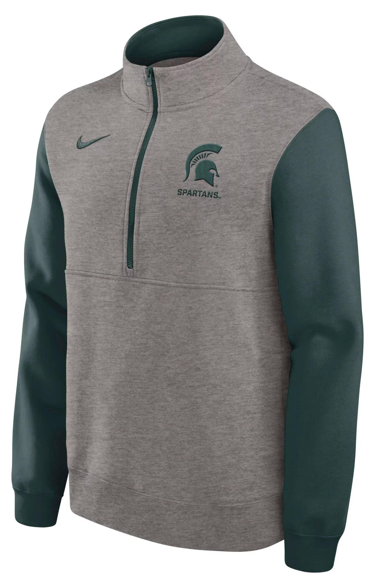 Nike Men's Michigan State Spartans Dark Grey Heather Club Fleece Half-Zip, Small, Gray | DICK'S Sporting Goods