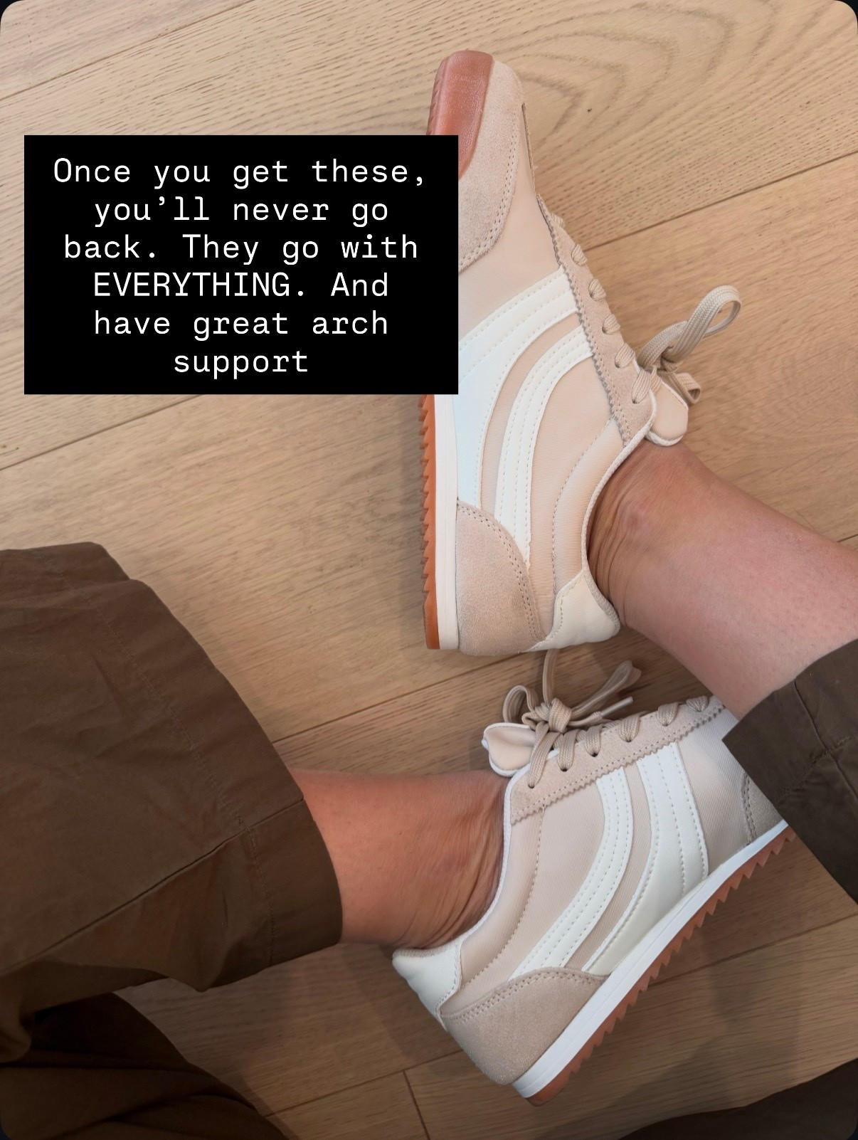 The comfiest shoes! Love a neutral sneaker for spring!!
