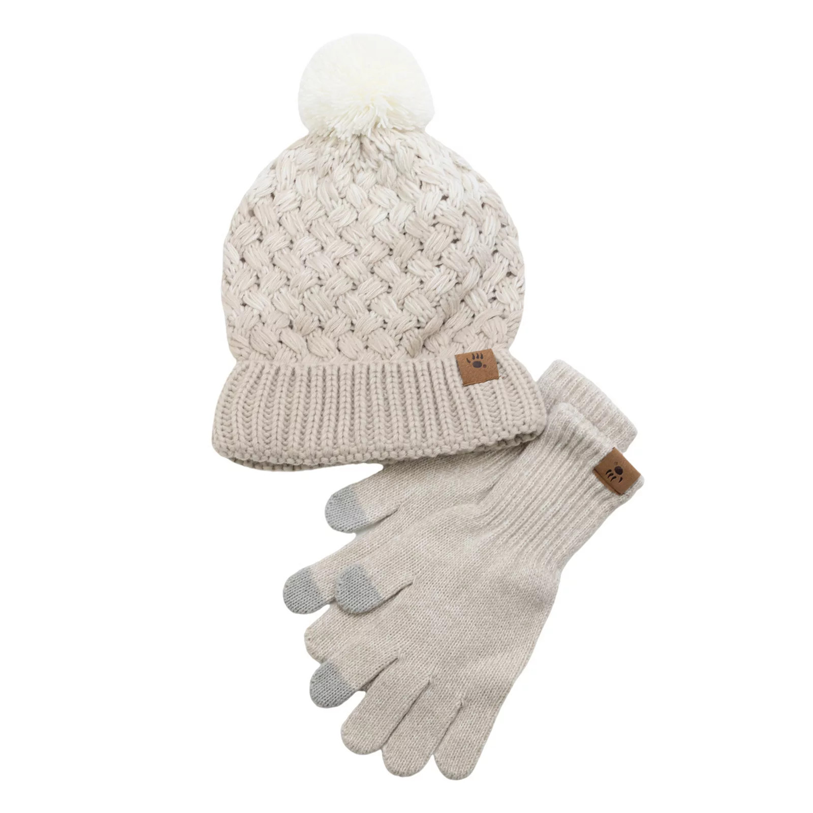 Women's Bearpaw Basketweave Hat & Gloves Set | Kohl's