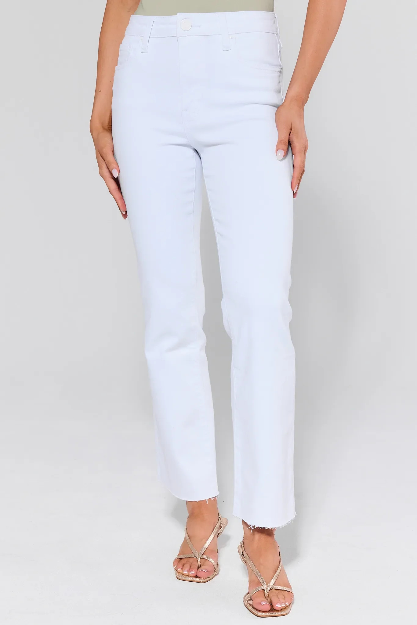 Kelsey White Kick Flare Jeans | Avara