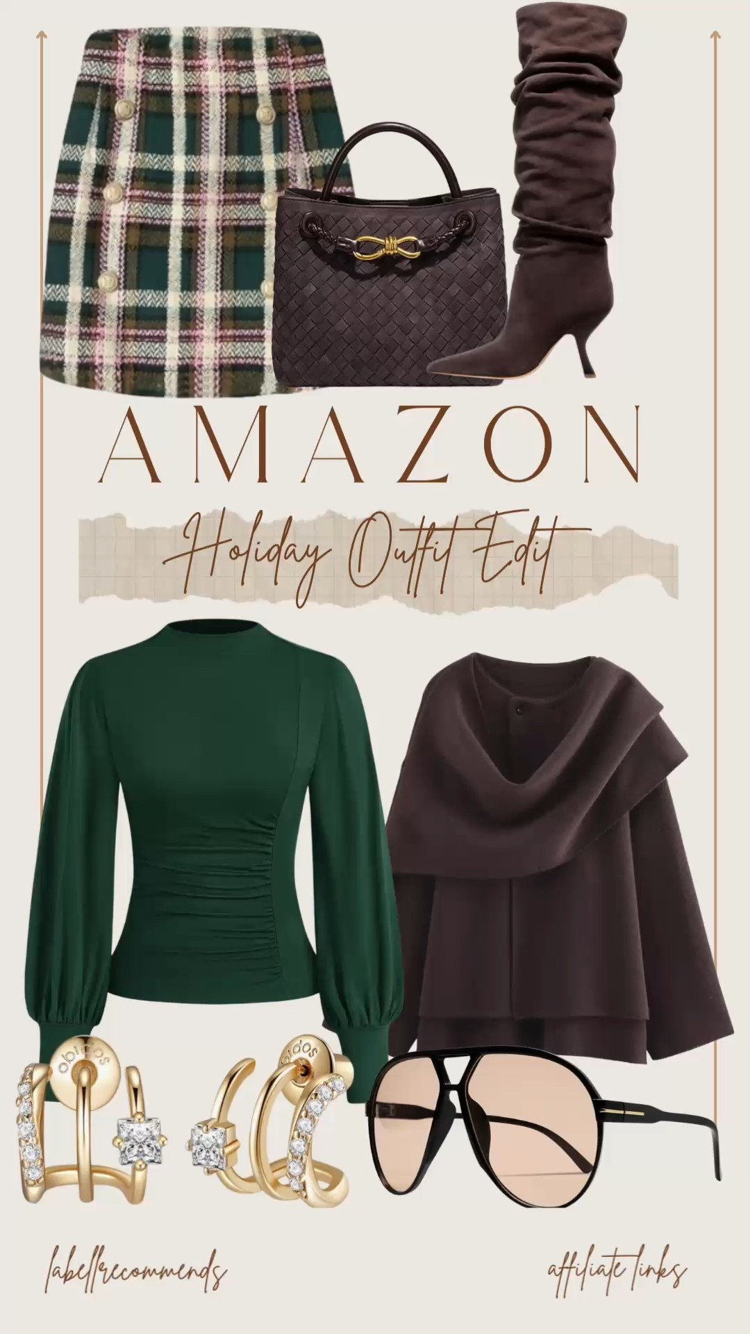 This Amazon holiday outfit is the go-to for festive parties — a cozy brown + green plaid skirt paired with a soft green top, brown boots, and a matching coat + purse for an elevated, cozy holiday look. Perfect for Christmas party outfits, office holiday parties, or family gatherings — it’s warm, polished, and totally wearable. Shop the whole look on Amazon for affordable holiday outfit ideas that feel designer. 

#HolidayOutfitIdeas #PlaidSkirtStyle #FestiveWardrobe #CozyHolidayLook #LTKHoliday

holiday outfit ideas, Christmas outfit ideas, holiday party outfit, festive outfit, Amazon holiday outfit, holiday look, holiday party dress, what to wear to a holiday party, cozy holiday outfit, plaid skirt outfit, festive outfit ideas, LTK holiday looks

#LTKootd #LTKHoliday #LTKFindsUnder50