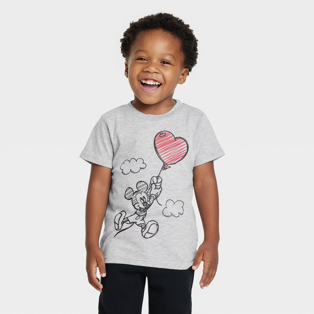 Toddler Boys' Disney Mickey Mouse Solid T-Shirt - Gray 2T | Target