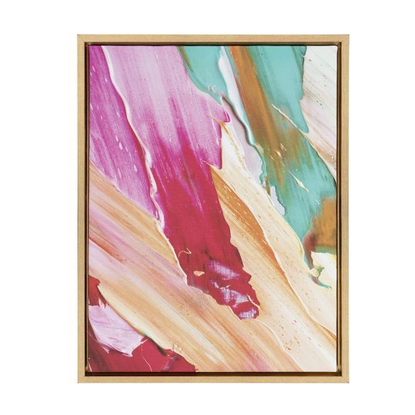 18" x 24" Sylvie Lush Color Acrylic Framed Canvas by Amy Peterson Gold - Kate and Laurel | Target