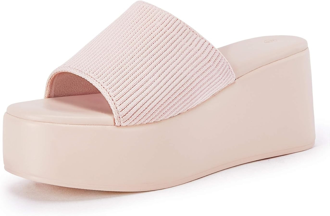 Coutgo Womens Platform Slides Sandals Square Open Toe Slip On Elastic Band Casual Lightweight Wed... | Amazon (US)