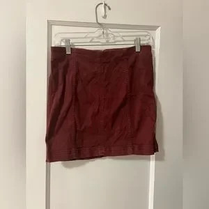 Maroon Cotton Free People Mini Skirt | Poshmark