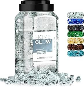 HOMEGLOW Fire Glass. Clear 1/2 inch. Reflective Tempered Glass Rocks for Gas or Propane Fire Pit ... | Amazon (US)