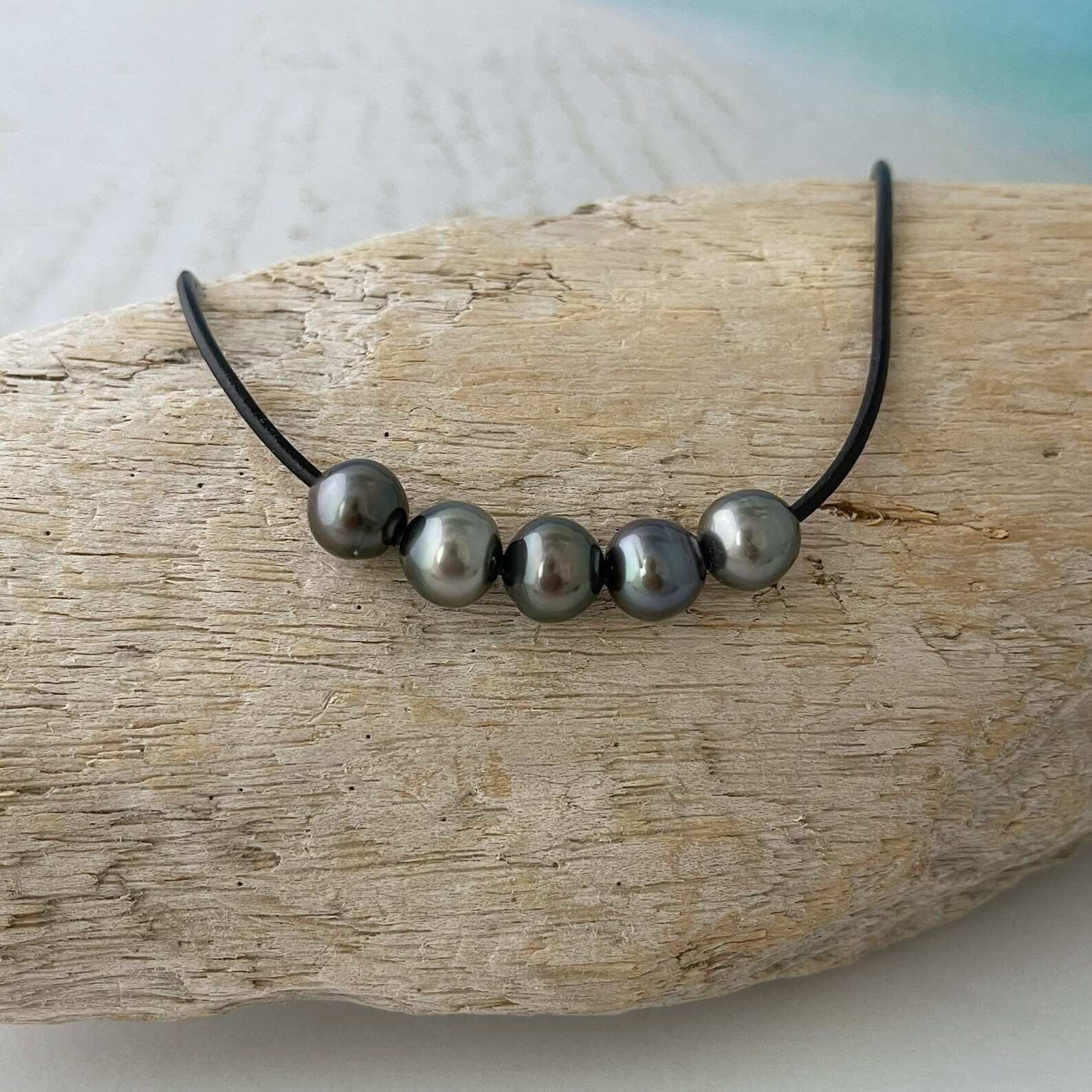 Tahitian Pearl Necklace  Tahitian Pearl Leather  Tahitian | Etsy | Etsy (US)