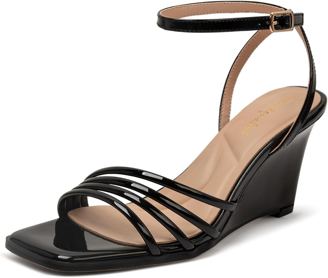 Wedge Sandals for Women \uff1aComfortable Wedge Platform Sandals Ankle Strap Open Toe Wedges Heel... | Amazon (US)