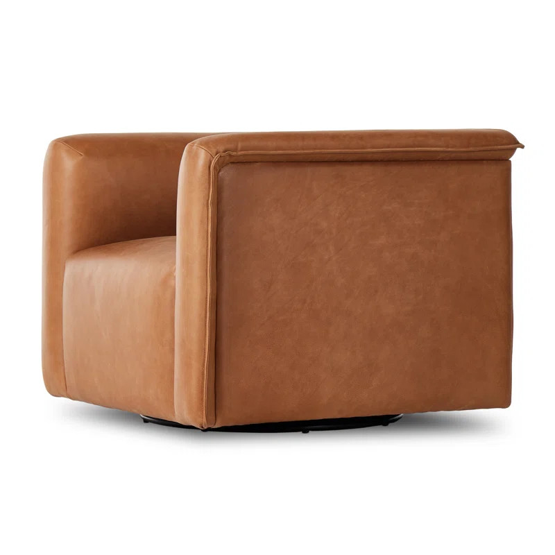 Wellborn Swivel Chair in Palermo Cognac | Perigold