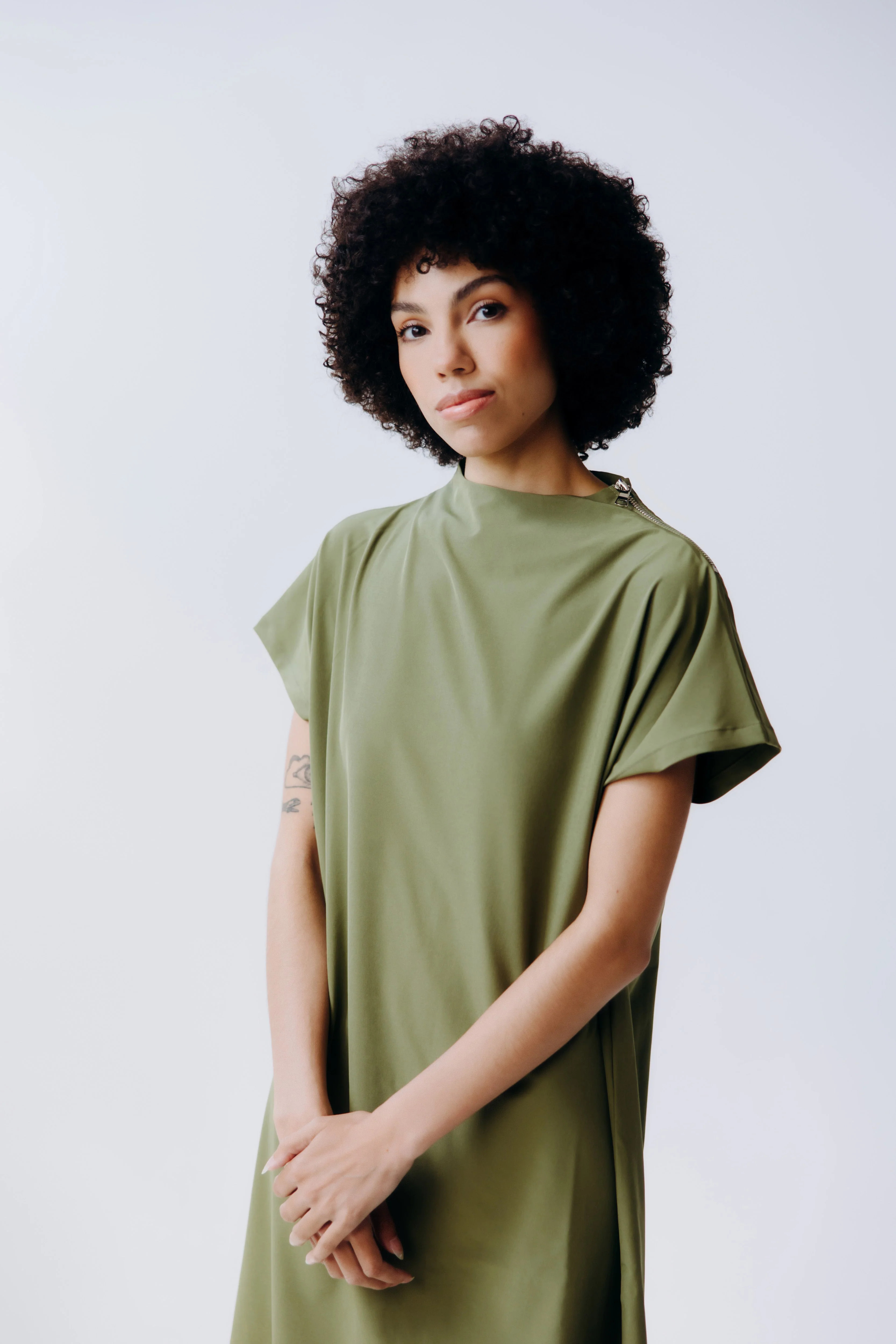 Mock Neck Zip Dress – Sleek & Sophisticated | Margo Paige | Margo Paige