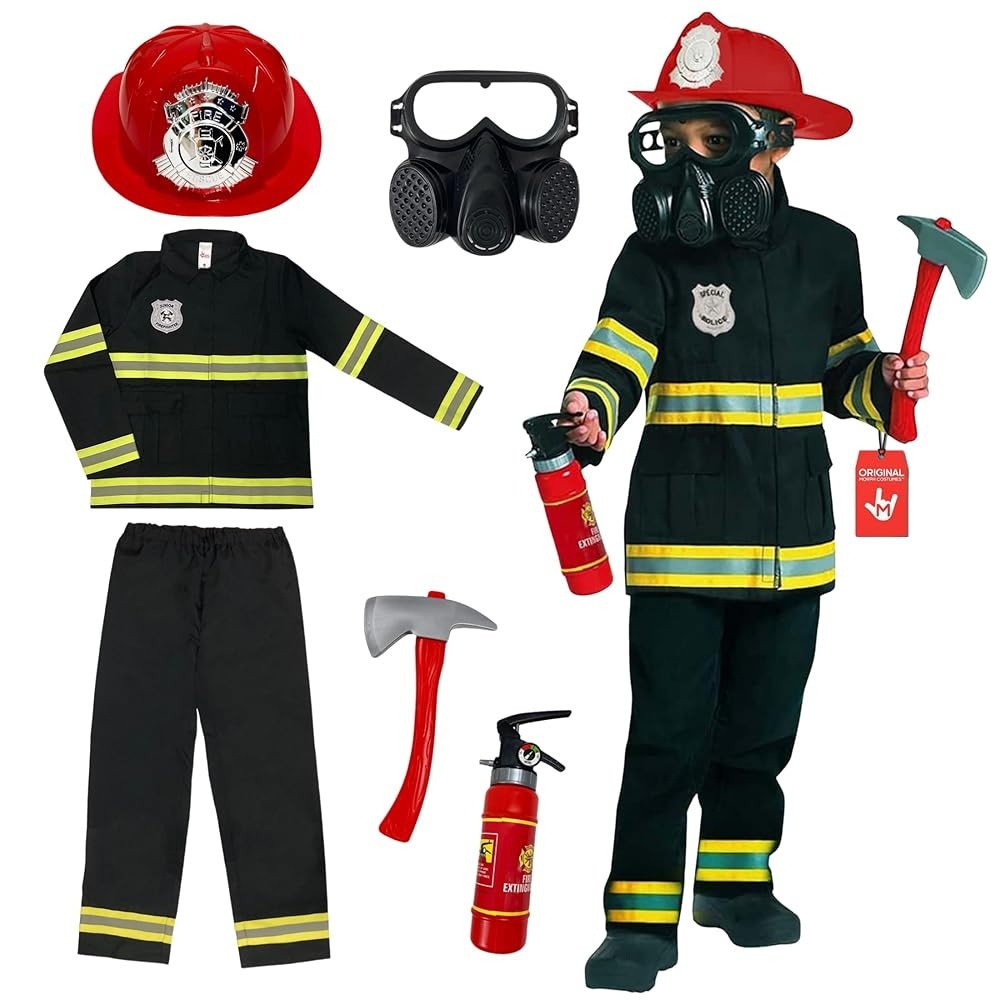 Morph Firefighter Costume for Kids (2 Colors) - Boys Fireman & Fire Fighter Costume for Halloween | Amazon (US)