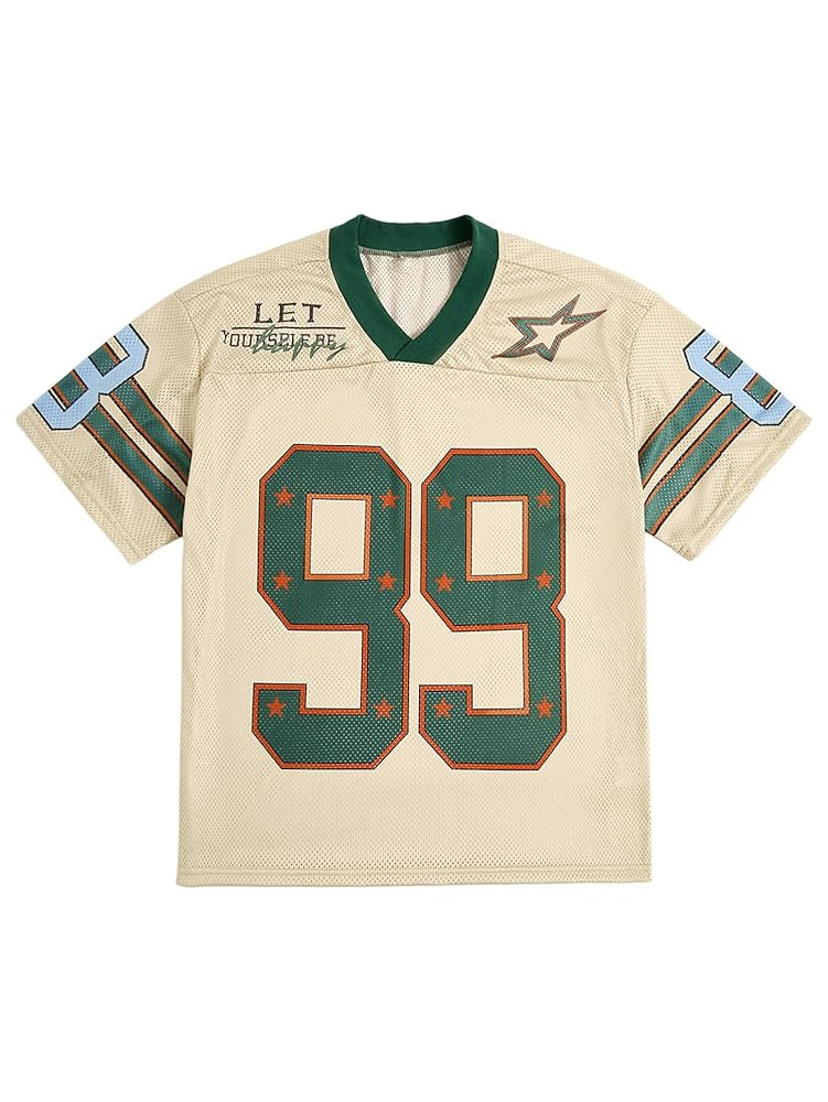 SOLY HUX Mens Jersey Y2k Baggy Shirts Graphic Tees Oversized V Neck Tshirts Summer Tops | Amazon (US)