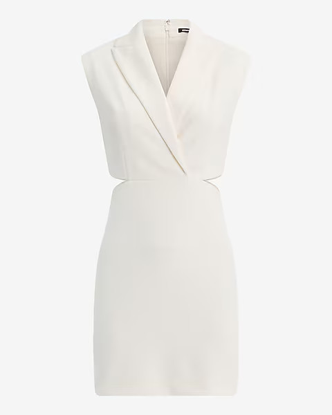 Cap Sleeve Side Cutout Mini Blazer Dress | Express