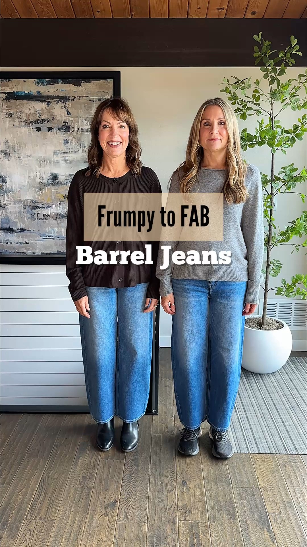 Barrel jeans… we thought they might drift off as a trend, but it seems they’re here to stay! How can we take them from Frumpy to Fab?? First find a barrel jeans that’s not TOO extreme, (these from @Quince are our pick!), wear a slimmer, lighter shoe, and show your waist to elongate your legs! We also added on trend scarves to add visual interest. Tell us, would you wear barrel jeans??
Comment SHOP for links!🛍️

Quince, barrel jeans, Splendid, cardigan, neck scarf, loafers,

#LTKgrwm #LTKootd #LTKOver40