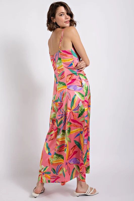 Tropical Print Maxi Dress | Peppered with leopard