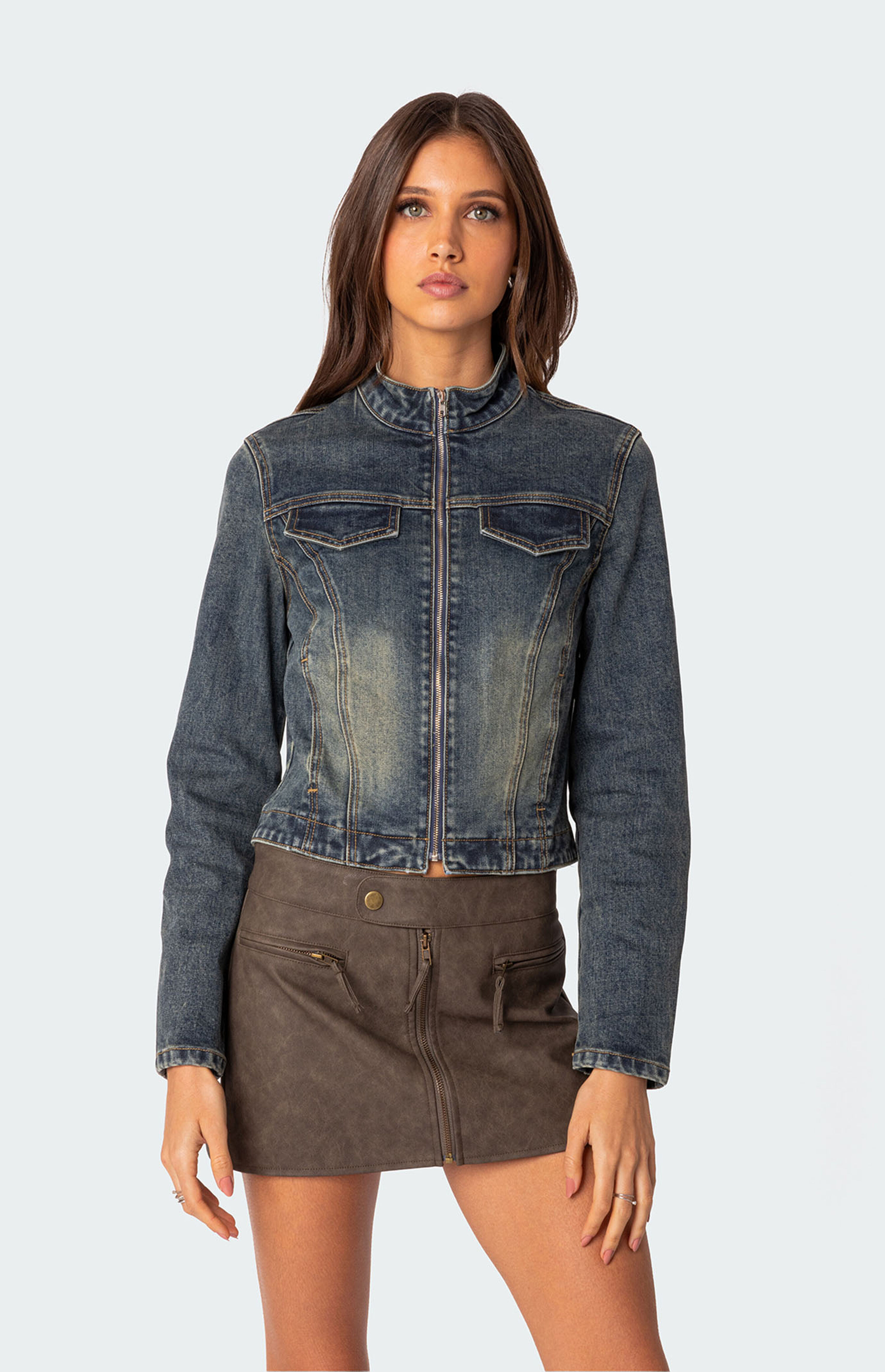 Edikted Scorpio Washed Denim Jacket | PacSun