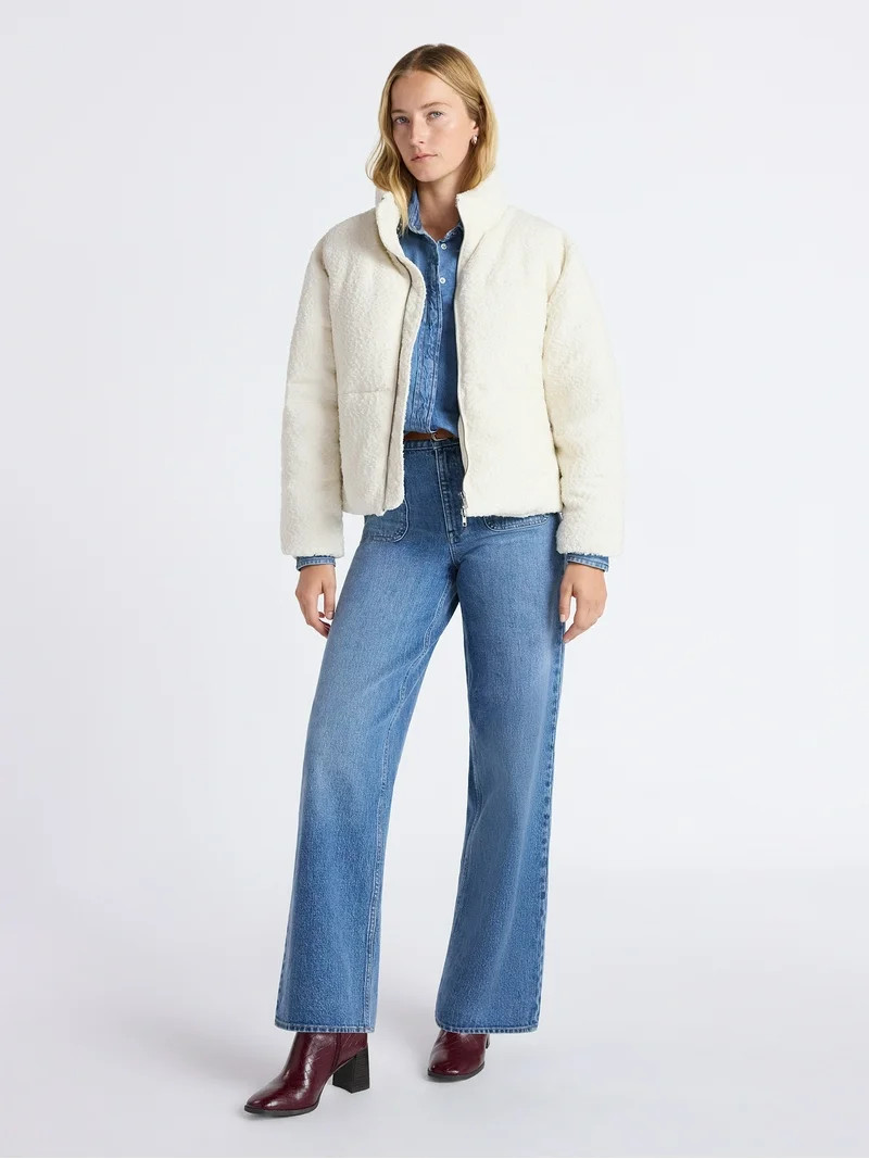 Free Assembly Women's and Women's Plus Cinched Puffer Jacket, Sizes XS-4X | Walmart (US)