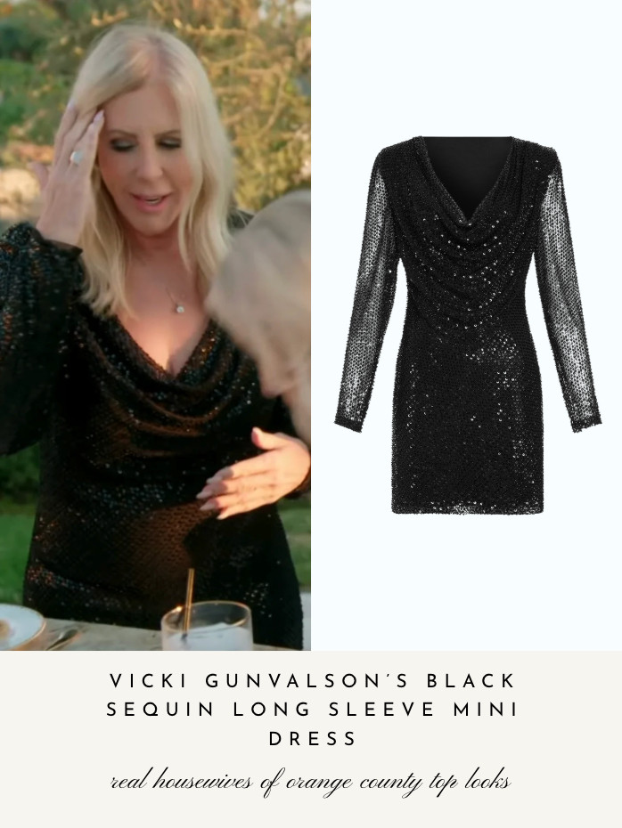 Vicki Gunvalson's Black Sequin Long Sleeve Mini Dress 

 