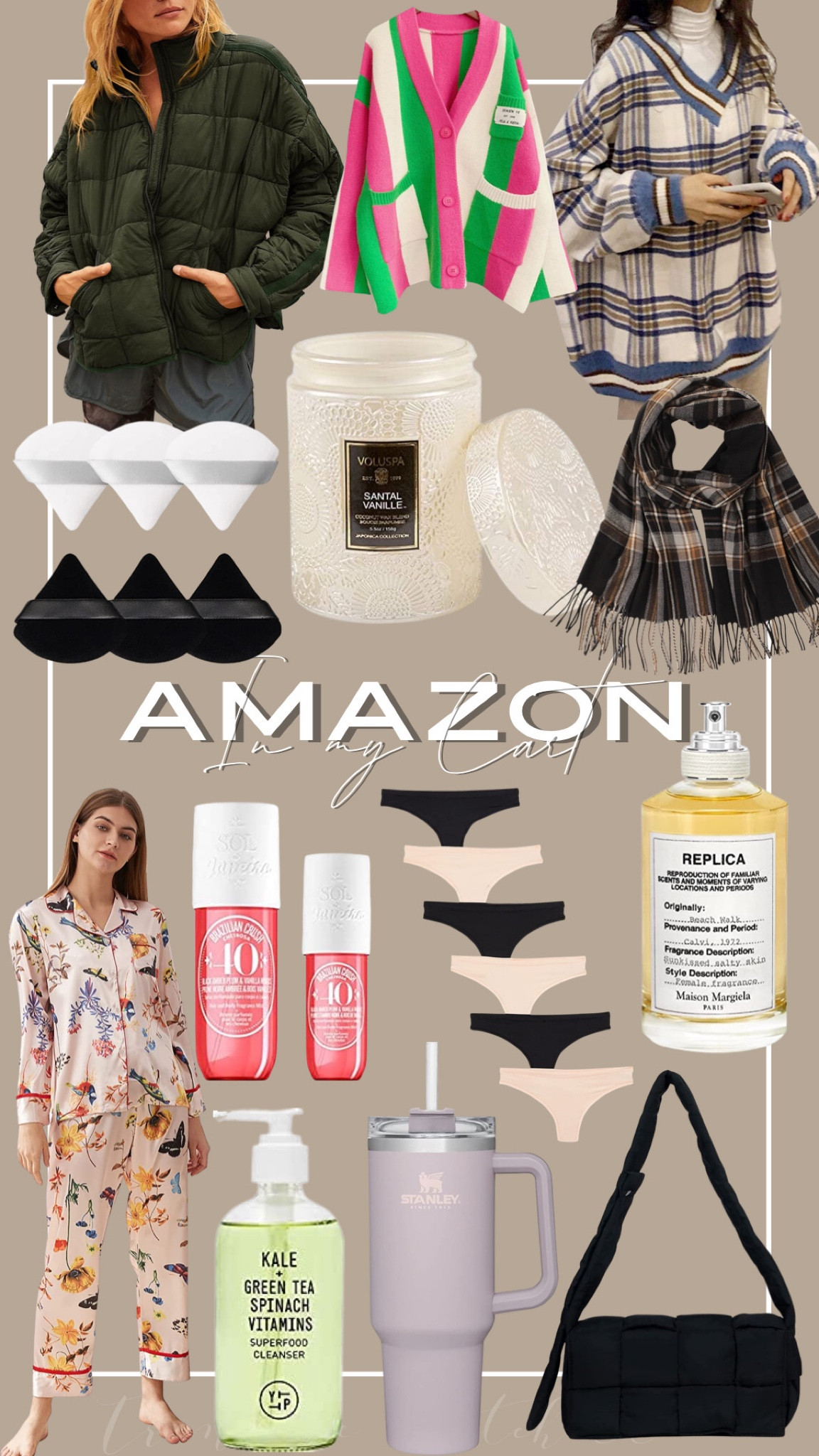 What’s in my Amazon cart

ODODOS Fleece Mini Belt Bag with Adjustable Strap, Sherpa Small Waist Pouch Fanny Pack for Workout Running Travelling Hiking, Taupe

Woven Cotton Padded Women Shoulder Bag Brands Designer Stuffing Down Crossbody Bags for Women 2021 Knitting Handbag

Garnier SkinActive Micellar Water For Waterproof Makeup, Facial Cleanser & Makeup Remover, 13.5 fl. oz, 1 count (Packaging May Vary)

Women Cow Print Saddle Shoulder Bag Clutch Purse Underarm Handbag Satchel Zipper Crossbody Bag

Youth To The People Kale + Green Tea Superfood Face Cleanser - Vegan Face Wash with Spinach, Vitamins C, E + K - Non-Drying Gel Foaming Cleanser for All Skin Types - Clean Beauty (8oz)

Voluspa Santal Vanille Candle | Small Glass Jar with Matching Glass Lid | 5.5 Oz | All Natural Wicks and Coconut Wax for Clean Burning | Vegan

CYLADY Women's V-Neck Plaid Pullover Sweatershirt Loose Long Sleeve Tops

Stanley Adventure Quencher Travel Tumbler

Plaid Scarfs for Women Men Winter Warm Long Shawl Wraps Big Grid Large Soft Thick Blanket Scarfs

Belle Heure Women’s Silk Satin Classic Long Sleeve Pajamas Button Down Silky Floral Animals Pattern Set Loungewear Sleepwear

Amazon Essentials Women's Thong Underwear, Pack of 6

Aiopr Women's Oversized Lightweight Down Coat Long Sleeve Zip Packable Short Puffer Jackets

JASCLS Winter Long Sleeve Cable Knitted Color Block Boho Striped Sweater Cardigans Chunky Sweater Cardigans for Women

Brazilian Crush Cheirosa 40 Hair & Body Perfume Spray Mist Full Size and Travel Size Bundle

Pimoys 6 Pieces Powder Puff Face Soft Triangle Makeup Puff for Loose Powder Body Powder, Wedge Shape Velour Cosmetic Sponge for Contouring, Under Eyes and Corners, Beauty Makeup Tools

Maison Martin Margiela Replica Beach Walk, Eau De Toilette, Sunkissed Salty Skin, 3.4 Fl Oz

#LTKSeasonal #LTKHoliday #LTKGiftGuide