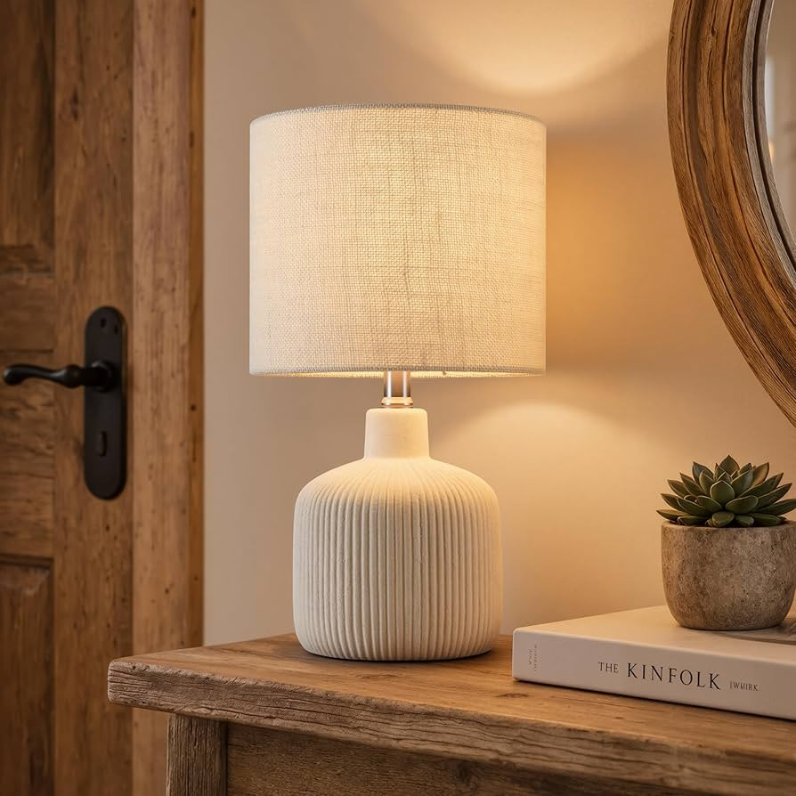 Ceramic Table Lamp, Off-White, 17.75" | Amazon (US)