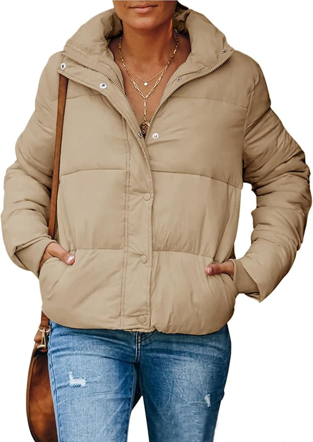 Gihuo Women's Oversized Puffer Jacket Winter Warm Zip Up Padded Coat Stand Collar Quilted Jackets... | Amazon (US)