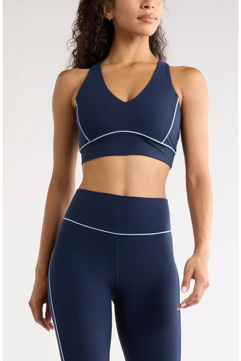 Studio Luxe Piped Sports Bra (Women) | Nordstrom | Nordstrom
