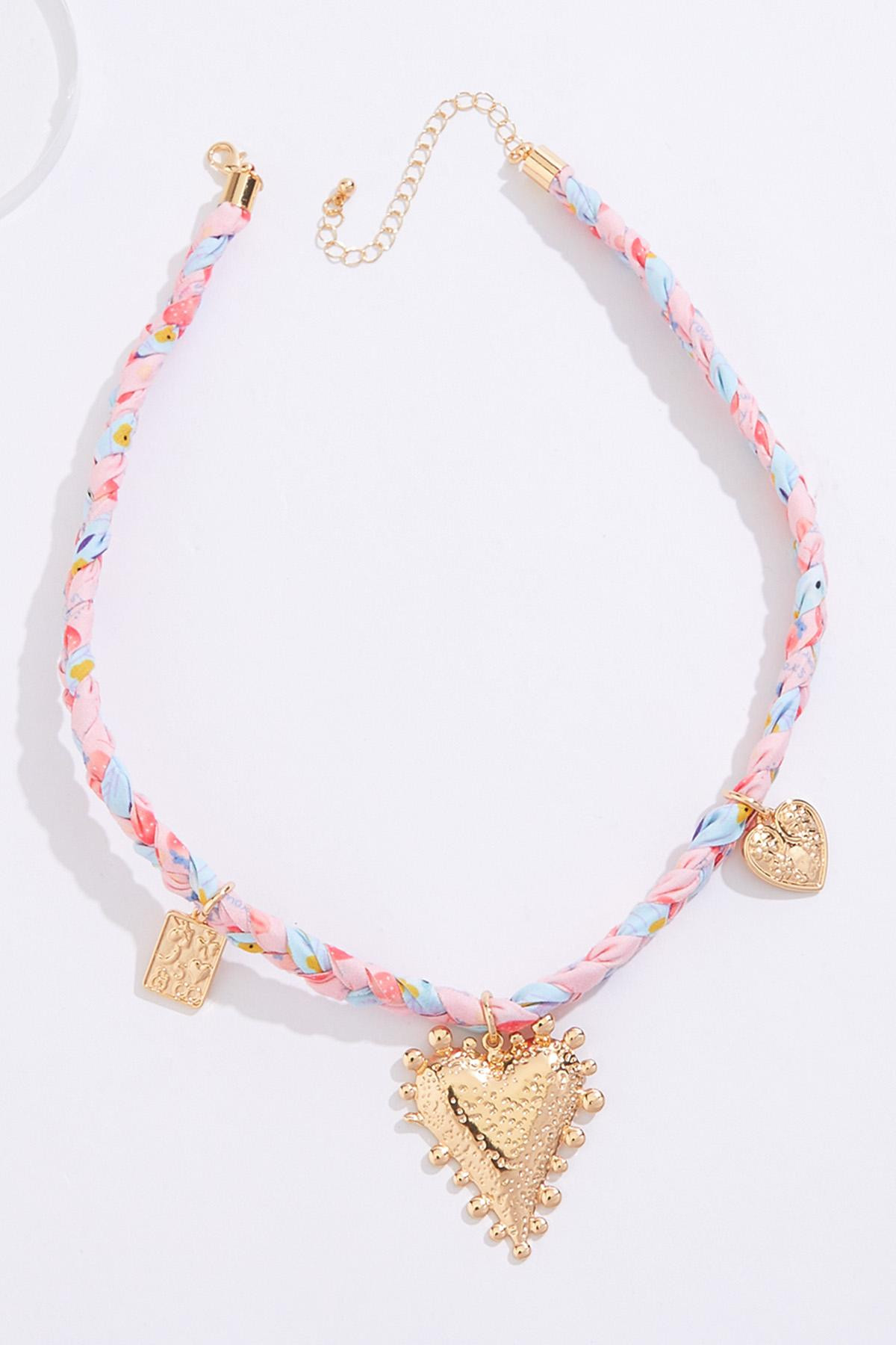 Fabric Heart Pendant Necklace | Cato Fashions