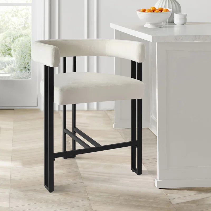 Upholstered Counter Stool with Metal Frame | Wayfair North America
