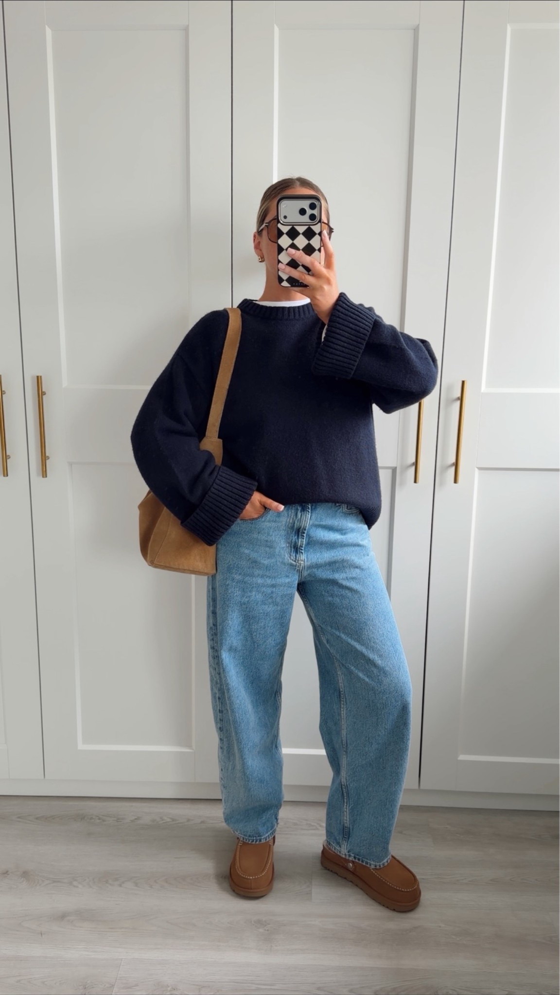 Casual Sunday outfit with Ugg Evelina 
Navy jumper: small
Jeans: 10 reg (I sized up as they run small)

#LTKautumn #LTKjeans #LTKsale
