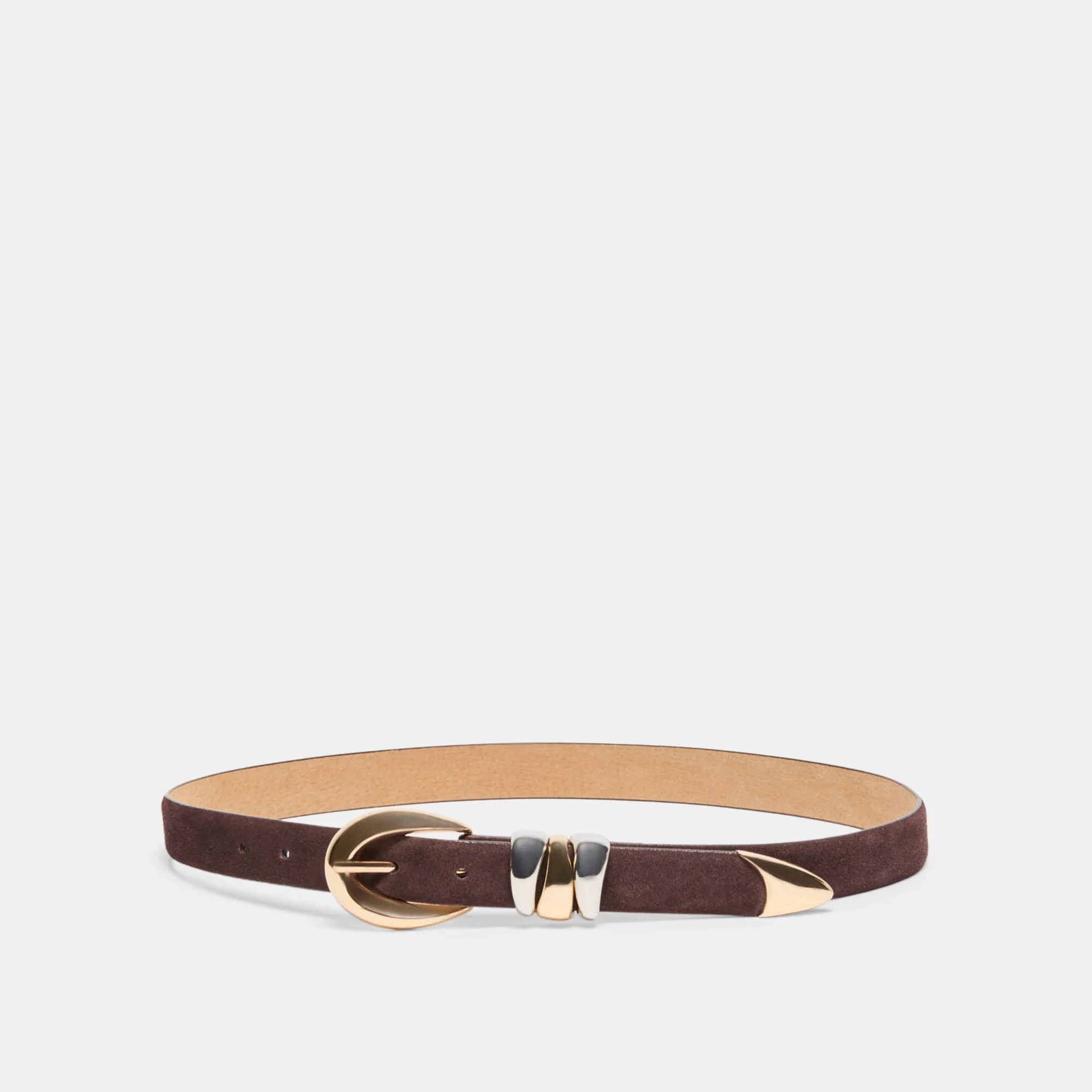 Mixed Metal Mahogany Buckle Belt | Dolce Vita | DolceVita.com