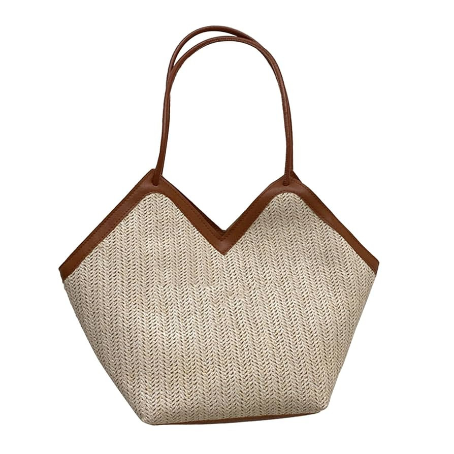 Underarm Bag Large Capacity Straw Shoulder Bag Elegant Tote Handbag for Women (Brown) | Amazon (US)