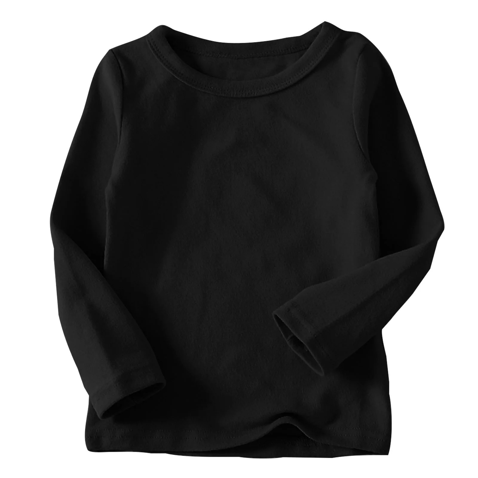 Geire Fall Winter New Arrivals Boys Girls Candy Color Long Sleeve Shirts Soft Cotton Crewneck Gir... | Walmart (US)