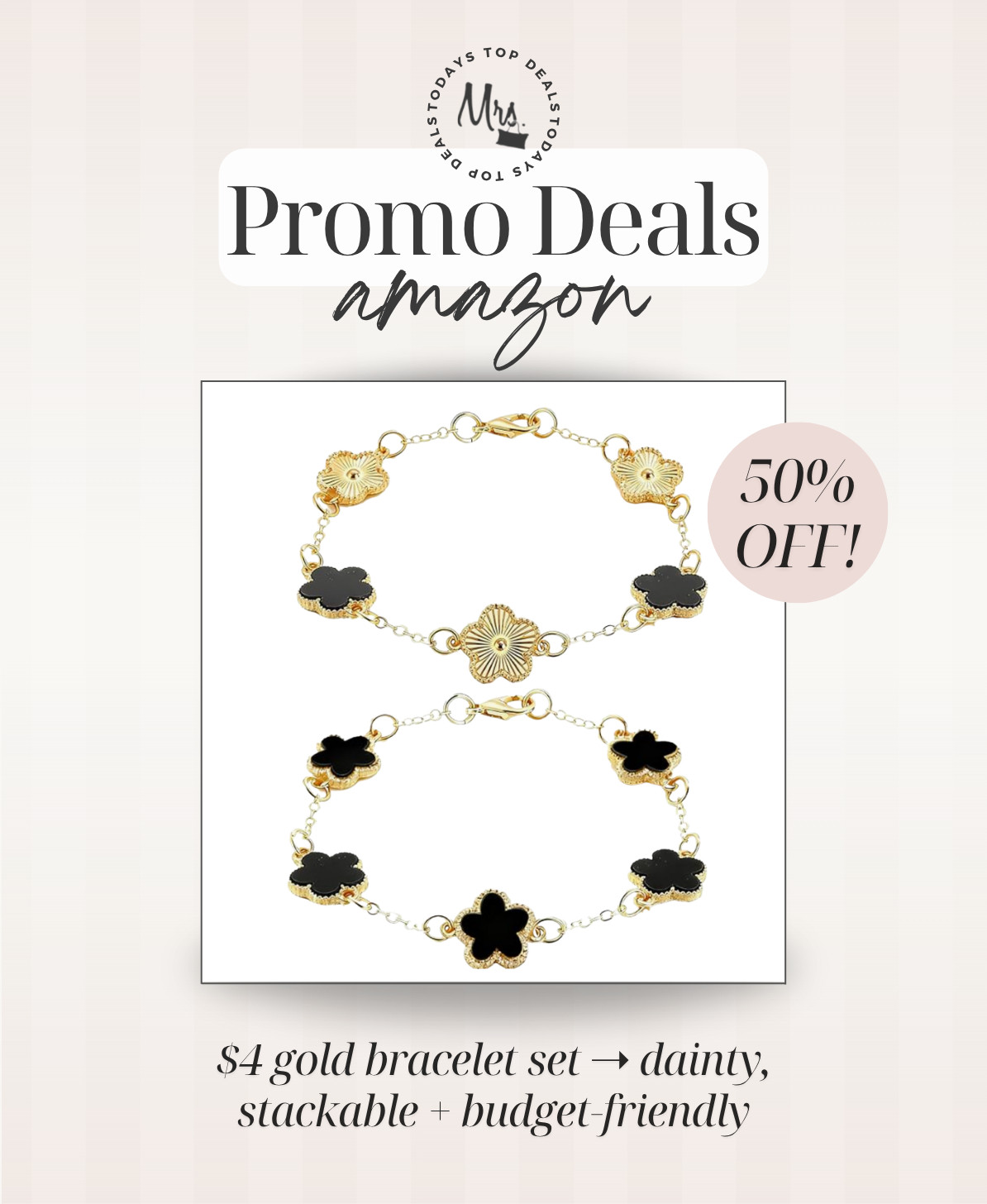 $4 gold bracelet set ➝ dainty, stackable + budget-friendly 

 #LTKgrwm #LTKOver40 #LTKSaleAlert