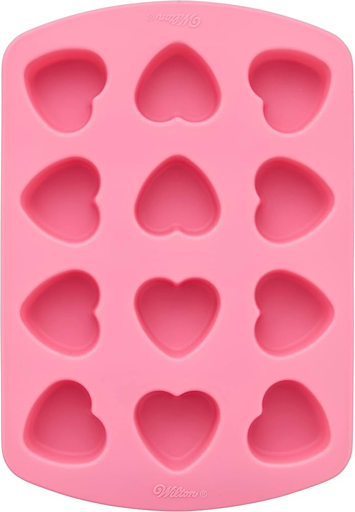 Wilton Heart-Shaped Valentine's Day Silicone Baking and Candy Mold, 12-Cavity | Amazon (US)